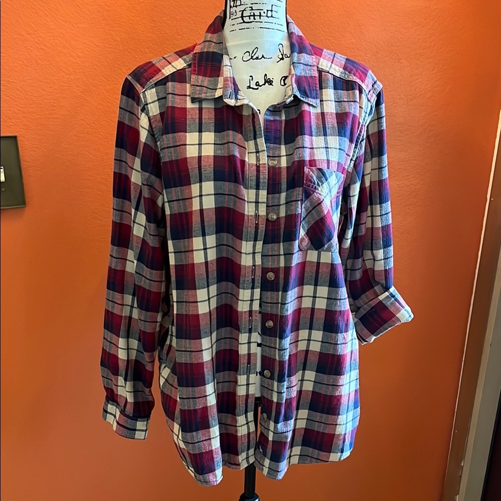 Eddie Bauer Women's Plaid Button Down Flannel Shirt